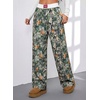 image:imageAleumdr Womens Wide Leg Casual Pants Elastic Waist Flowy Palazzo PantsA7 Dark Maple Leaf
