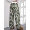 image:imageAleumdr Womens Wide Leg Casual Pants Elastic Waist Flowy Palazzo PantsA7 Dark Maple Leaf