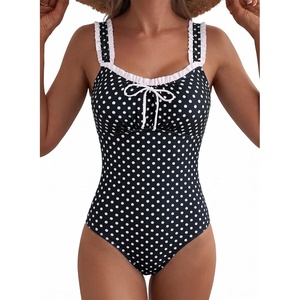 image:imageAleumdr Womens One Piece Swimsuit Ruffle Drawstring Tummy Control SwimwearBlack