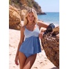 image:imageAleumdr Womens Two Piece Tankini Swimsuit Twist Front Textured Bathing SuitBeau Blue