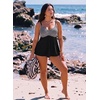 image:imageAleumdr Womens Two Piece Tankini Swimsuit Twist Front Textured Bathing SuitBlack