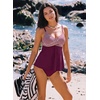 image:imageAleumdr Womens Two Piece Tankini Swimsuit Twist Front Textured Bathing SuitBurgundy
