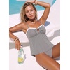image:imageAleumdr Women Two Piece Tankini Set Ruffle Drawstring Tie 2026 Bathing SuitBlack