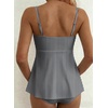 image:imageAleumdr Women Two Piece Tankini Set Ruffle Drawstring Tie 2026 Bathing SuitBlack