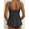 image:imageAleumdr Women Two Piece Tankini Set Ruffle Drawstring Tie 2026 Bathing SuitBlack Dots