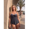 image:imageAleumdr Women Two Piece Tankini Set Ruffle Drawstring Tie 2026 Bathing SuitBlack Dots