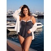 image:imageAleumdr Women Two Piece Tankini Set Ruffle Drawstring Tie 2026 Bathing SuitBlack Dots