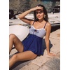 image:imageAleumdr Women Two Piece Tankini Set Ruffle Drawstring Tie 2026 Bathing SuitBlue