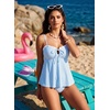 image:imageAleumdr Women Two Piece Tankini Set Ruffle Drawstring Tie 2026 Bathing SuitBlue Sky