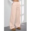 image:imageAleumdr Womens Wide Legs Sweatpants Fleece Baggy Pants with PocketsLight Beige