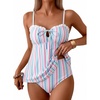 image:imageAleumdr Women Two Piece Tankini Set Ruffle Drawstring Tie 2026 Bathing SuitMulticolor