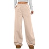 image:imageAleumdr Womens Wide Legs Sweatpants Fleece Baggy Pants with PocketsLight Beige
