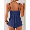 image:imageAleumdr Womens Ruffle Textured Tankini Swimsuits Tummy Control SwimwearBlue
