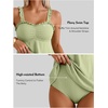 image:imageAleumdr Womens Ruffle Textured Tankini Swimsuits Tummy Control SwimwearGreen