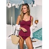 image:imageAleumdr Womens Ruffle Textured Tankini Swimsuits Tummy Control SwimwearRed