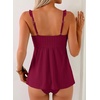image:imageAleumdr Womens Ruffle Textured Tankini Swimsuits Tummy Control SwimwearRed