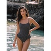 image:imageAleumdr Womens One Piece Swimsuit Striped Ruffle Tummy Control Bathing SuitBlack
