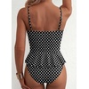 image:imageAleumdr Womens One Piece Swimsuit Striped Ruffle Tummy Control Bathing SuitBlack