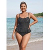 image:imageAleumdr Womens One Piece Swimsuit Striped Ruffle Tummy Control Bathing SuitBlack