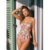 image:imageAleumdr Womens One Piece Swimsuit Striped Ruffle Tummy Control Bathing SuitKhaki