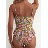 image:imageAleumdr Womens One Piece Swimsuit Striped Ruffle Tummy Control Bathing SuitKhaki