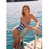 image:imageAleumdr Women One Piece Swimsuit Ruffle Printed Tummy Control Swimwear 2026Blue