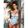image:imageAleumdr Women One Piece Swimsuit Ruffle Printed Tummy Control Swimwear 2026Blue Stripe