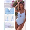 image:imageAleumdr Women One Piece Swimsuit Ruffle Printed Tummy Control Swimwear 2026Blue Stripe