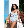 image:imageAleumdr Women One Piece Swimsuit Ruffle Printed Tummy Control Swimwear 2026Blue Stripe