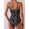 image:imageAleumdr Women One Piece Swimsuit Ruffle Printed Tummy Control Swimwear 2026Brown