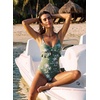 image:imageAleumdr Women One Piece Swimsuit Ruffle Printed Tummy Control Swimwear 2026Green