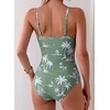 image:imageAleumdr Women One Piece Swimsuit Ruffle Printed Tummy Control Swimwear 2026Green