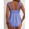 image:imageAleumdr Women Two Piece Tankini Swimsuit Tie Shoulder Striped 2026 SwimwearBlue