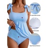 image:imageAleumdr Women Two Piece Tankini Swimsuit Tie Shoulder Striped 2026 SwimwearBlue Sky