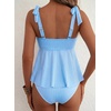 image:imageAleumdr Women Two Piece Tankini Swimsuit Tie Shoulder Striped 2026 SwimwearBlue Sky
