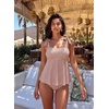 image:imageAleumdr Women Two Piece Tankini Swimsuit Tie Shoulder Striped 2026 SwimwearKhaki