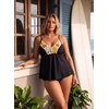 image:imageAleumdr Womens 2 Piece Tankini Set Embroidered Floral V Neck 2026 SwimwearBlack