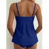 image:imageAleumdr Womens 2 Piece Tankini Set Embroidered Floral V Neck 2026 SwimwearBlue