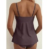 image:imageAleumdr Womens 2 Piece Tankini Set Embroidered Floral V Neck 2026 SwimwearBrown