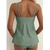 image:imageAleumdr Womens 2 Piece Tankini Set Embroidered Floral V Neck 2026 SwimwearGreen