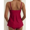 image:imageAleumdr Womens 2 Piece Tankini Set Embroidered Floral V Neck 2026 SwimwearRed