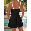 image:imageAleumdr Womens One Piece Swimsuit Ruffle Tummy Control Swimwear with PocketBlack
