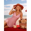 image:imageAleumdr Womens One Piece Swimsuit Ruffle Tummy Control Swimwear with PocketPink