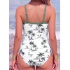 image:imageAleumdr Womens One Piece Swimsuit V Neck Striped Tummy Control SwimwearGreen