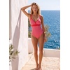 image:imageAleumdr Womens One Piece Swimsuit V Neck Striped Tummy Control SwimwearRed