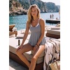 image:imageAleumdr Womens Two Piece Tankini Set Printed Double Neckline Swimwear 2026Black Stripe