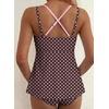 image:imageAleumdr Womens Two Piece Tankini Set Printed Double Neckline Swimwear 2026Brown Dots