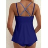 image:imageAleumdr Womens Two Piece Tankini Set Printed Double Neckline Swimwear 2026Dark Blue
