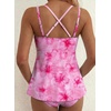 image:imageAleumdr Womens Two Piece Tankini Set Printed Double Neckline Swimwear 2026Pink Floral