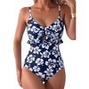 image:imageAleumdr Women One Piece Swimsuit Ruffle Printed Tummy Control Swimwear 2026Blue